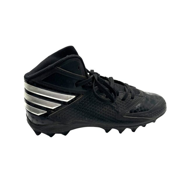 Adidas Size 9 Black & Silver Mens Lace Up Football Cleats - Picture 4 of 10